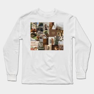 earth tones aesthetic collage Long Sleeve T-Shirt